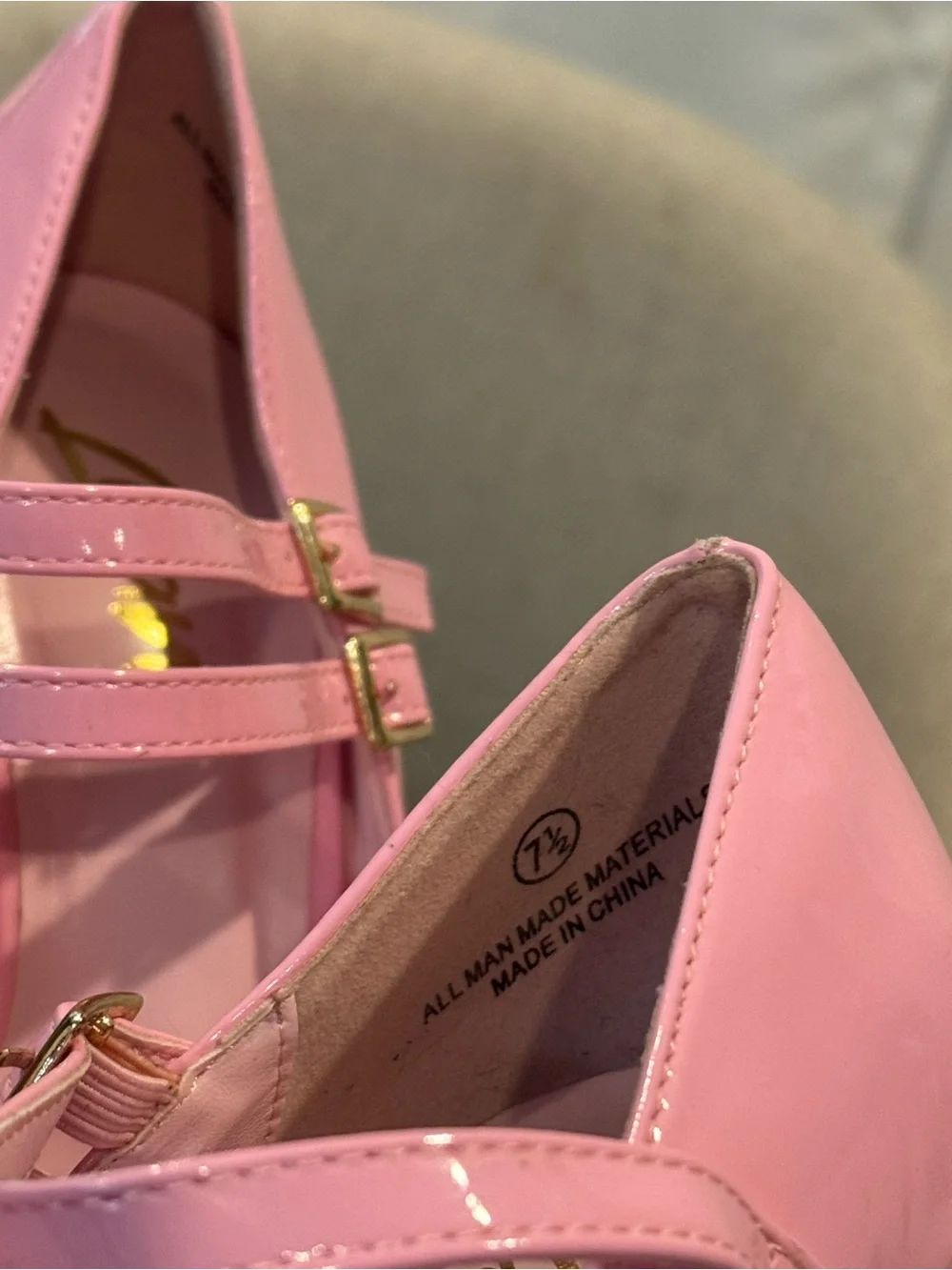 Pink Platform Mary Jane 6in Heels 7.5